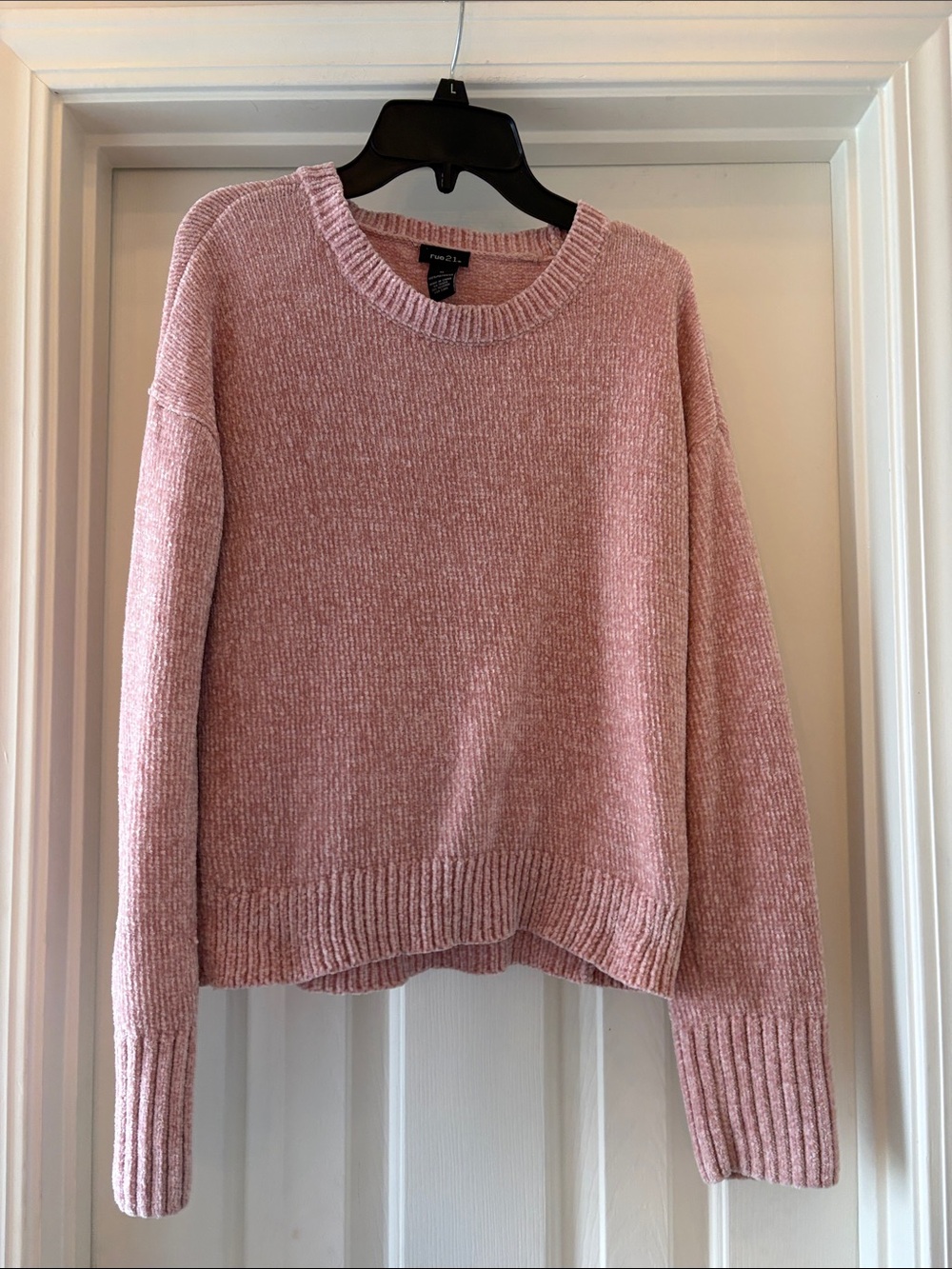 Rue21 Blush Pink Chenille Crewneck Sweater size medium